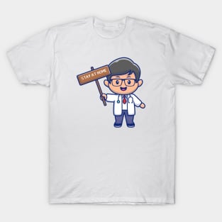 Cute doctor stay at home cartoon T-Shirt